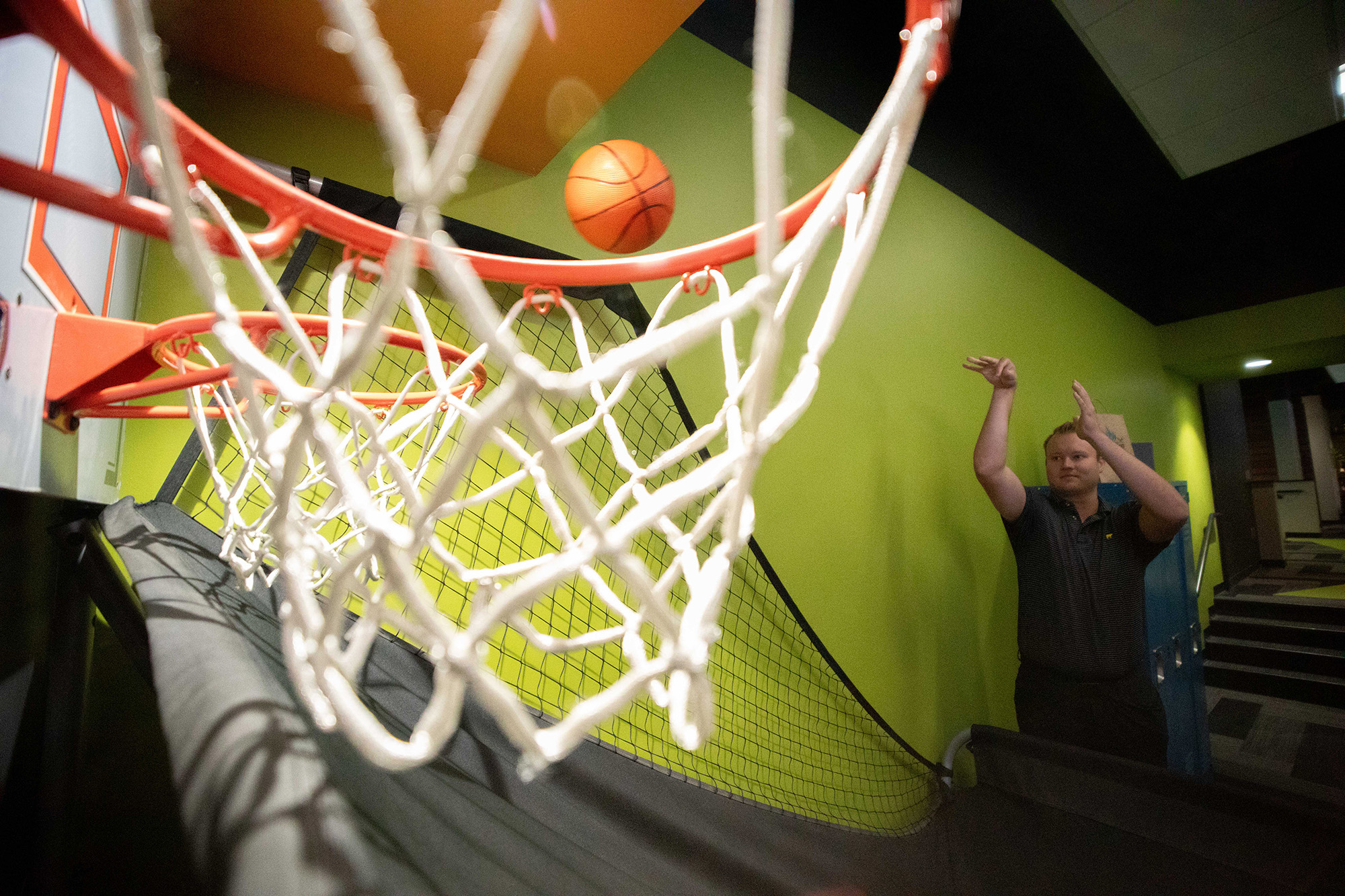 Shooting hoops in the Epicosity office.